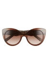 Ferragamo Classic 54mm Gradient Cat Eye Sunglasses In Crystal Brown/brown Gradient