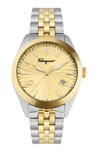 Ferragamo Classic Watch, 42mm In Gold/two-tone