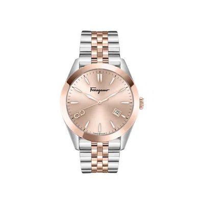 Pre-owned Ferragamo Classic Bracelet Watch 'two-tone' | Gold | Men's Size Onesize