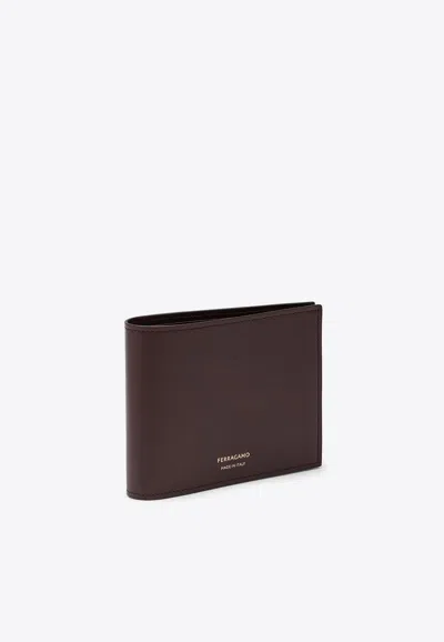 Ferragamo Classic Calf Leather Wallet In Brown