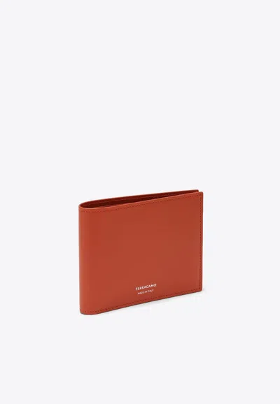 Ferragamo Classic Calf Leather Wallet In Red