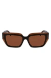 Ferragamo Classic Logo 55mm Square Sunglasses