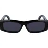 Ferragamo Classic Logo Rectangular Sunglasses, 57mm In Black