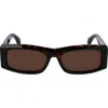 Ferragamo Dark Tortoise Acetate Sunglasses In Dark Tortoise