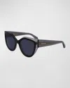 Ferragamo Classic Logo Acetate Cat-eye Sunglasses In Blue
