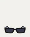 Ferragamo Classic Logo Acetate Rectangle Sunglasses In Black