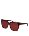 Ferragamo Classic Logo Angular Square Sunglasses, 58mm In Red/red Solid