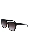 Ferragamo Classic Logo Angular Square Sunglasses, 58mm In Tortoise/gray Gradient
