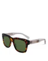 Ferragamo 56mm Polarized Rectangular Sunglasses In Tortoise/green Solid