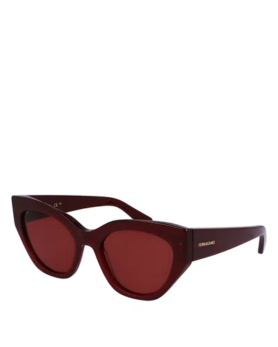 FERRAGAMO CLASSIC LOGO GEOMETRIC CAT EYES, 55MM