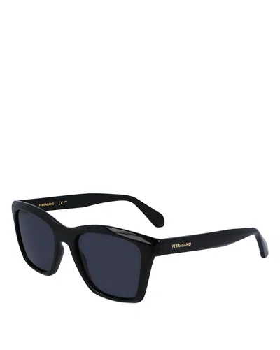 Ferragamo Classic Logo Rectangular Sunglasses, 54mm In Black
