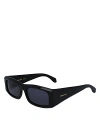 Ferragamo Classic Logo Rectangular Sunglasses, 57mm In Black/gray Solid