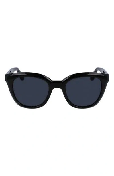 Ferragamo Classic Logo Tea Cup 52mm Round Sunglasses In Black