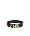 Ferragamo Reversible Gancini Buckle Belt In Black