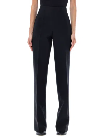 Ferragamo Classic Straight Cut Pleated Pants For Women In Black