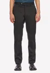 Ferragamo Elasticated Waistband Straight-leg Trousers In Black