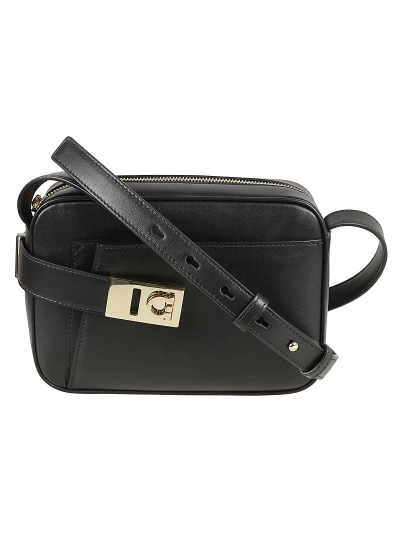 Ferragamo Classic Top Zip Crossbody Bag In Black
