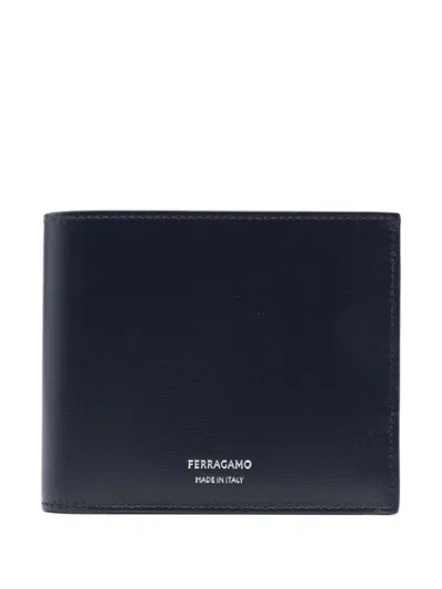 Ferragamo Classic Logo Leather Wallet In Black