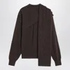 Ferragamo Clay Mélange Cashmere Cardigan In Brown