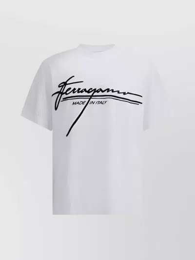 FERRAGAMO CLEAN LOGOED COTTON T-SHIRT