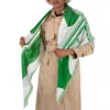 Ferragamo Clessidra Printed Cotton And Silk Shawl In Green