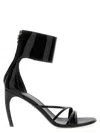 Ferragamo Strappy Glossy Stiletto Sandals With Ankle Strap