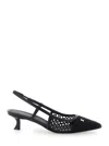 Ferragamo Klizia 40 Vara Chain Slingback Mesh Pumps In Multicolor