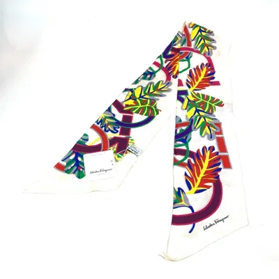 Pre-owned Ferragamo Cloth Scarf () In White