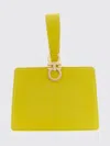 Ferragamo Double Gancio Leather Mini Clutch In Yellow