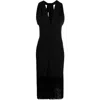 Ferragamo Sleeveless Dress With Fringe In Black