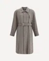 Ferragamo Men Coat In Herringbone-patterned Fabric In Gray