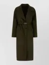 Ferragamo Coat Wool Blend Belted Waist In Green