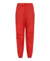 Ferragamo Coated Drawstring Straight-leg Pants In Red