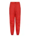 Ferragamo Coated Drawstring Straight-leg Pants In Red