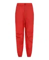 Ferragamo Coated Drawstring Straight-leg Pants In Red