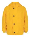 Ferragamo Coated Hooded Jacket In Yellow