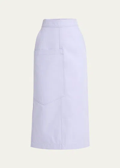 Ferragamo Coated Midi Skirt In Lavander