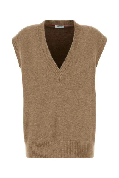 Ferragamo Gilet Scollo V In Beige