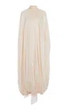 Ferragamo Cocoon Silk-blend Midi Dress In Light Pink