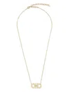 Ferragamo Necklace Featuring Gancini Pendant Adorned With Crystals In Gold