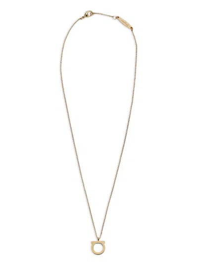 Ferragamo Large Gancini Crystals Necklace In Metallic