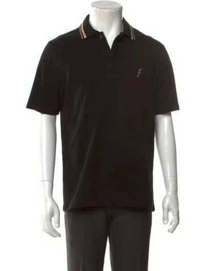 Pre-owned Ferragamo Collar Short Sleeve Polo Shirt In Black