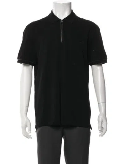 Pre-owned Ferragamo Collar Short Sleeve Polo Shirt In Black