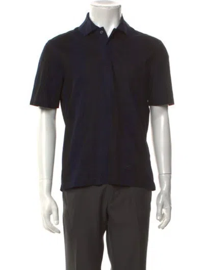 Pre-owned Ferragamo Collar Short Sleeve Polo Shirt In Black