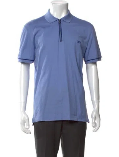 Pre-owned Ferragamo Collar Short Sleeve Polo Shirt In Blue