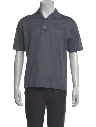 Pre-owned Ferragamo Collar Short Sleeve Polo Shirt In Gray