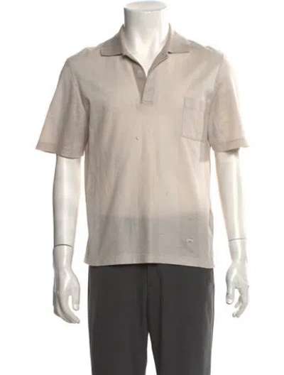 Pre-owned Ferragamo Collar Short Sleeve Polo Shirt In Neutral