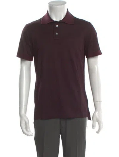 Pre-owned Ferragamo Collar Short Sleeve Polo Shirt In Purple