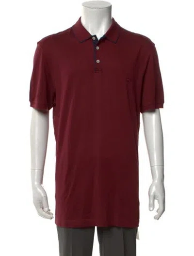 Pre-owned Ferragamo Collar Short Sleeve Polo Shirt In Red