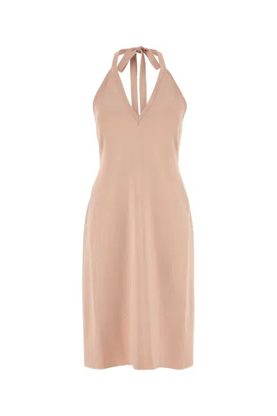 Ferragamo Pink Stretch Viscose Blend Dress In Neutral